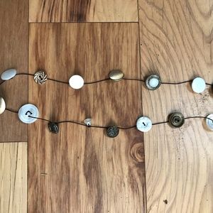 Hand-crafted White and Brass Button Necklace